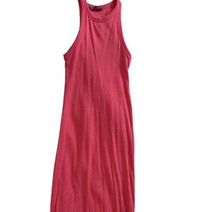 Zara hot pink ribbed bodycon dress